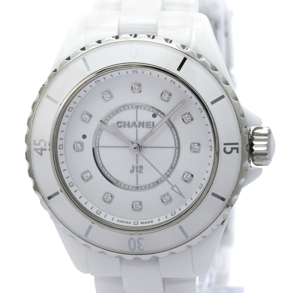 CHANEL J12 Diamond Ceramic Quartz Ladies Watch H5703 Polished